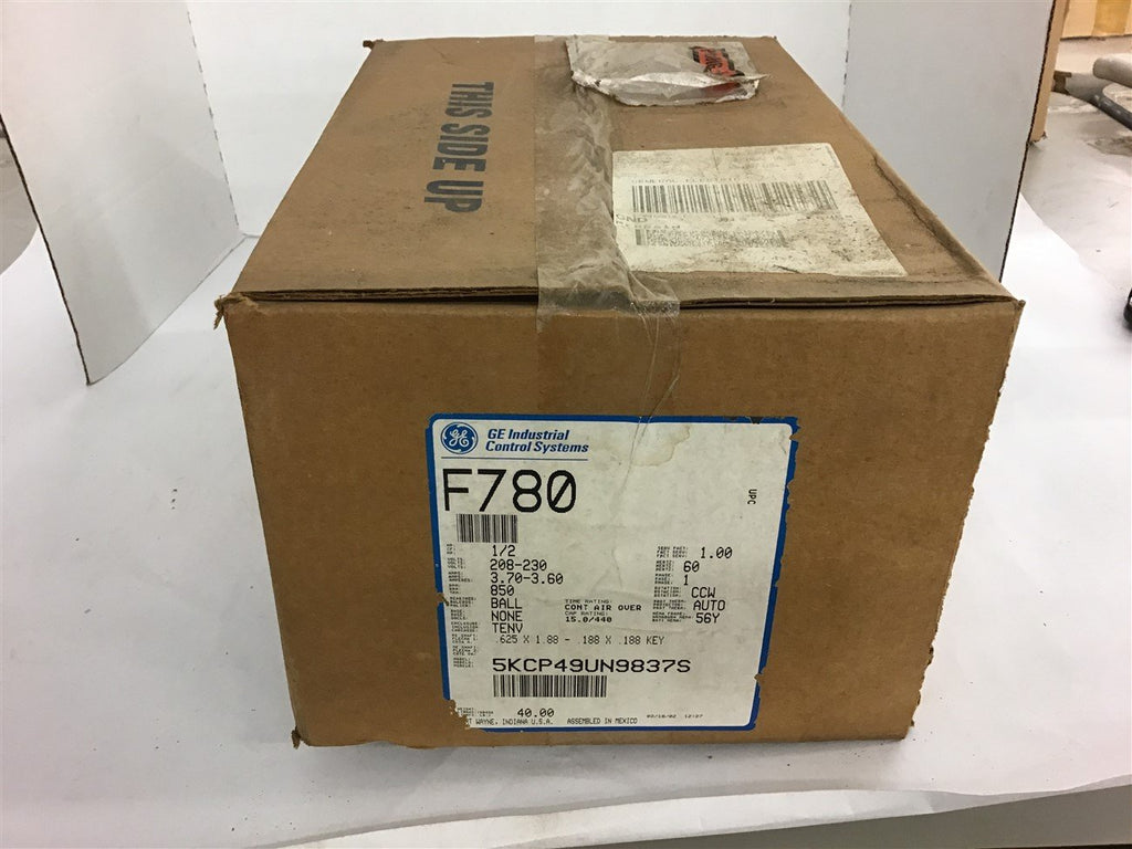 GE 5KCP49UN9837S 1/2 HP Motor 208-230 Volts Single Phase 850 Rpm