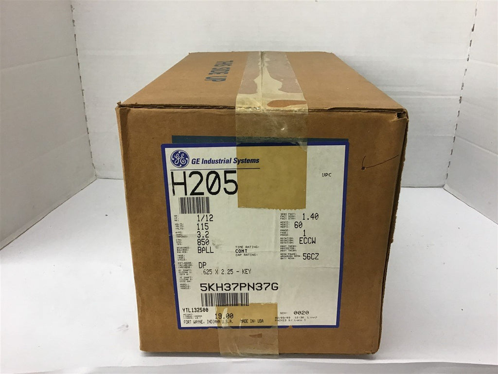 GE 5KH37PN37G 1/12 HP AC Motor 115 Volts 850 Rpm 56CZ