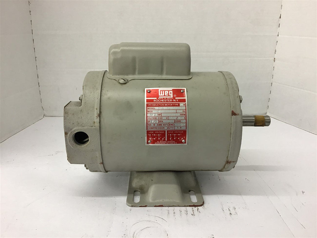 Weg XCD 123656 1/2 HP AC Motor 115/208-230 volt 3600 rpm 2P