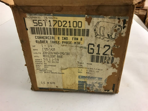 Marathon 3VA56T17D2100E 1 Hp AC Motor 208-230/460 volts 1800 Rpm 4P