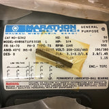 Marathon G342 3/4 HP AC Motor 208-230/460 Volts 1140 Rpm 6P 3 Phase 56c Frame