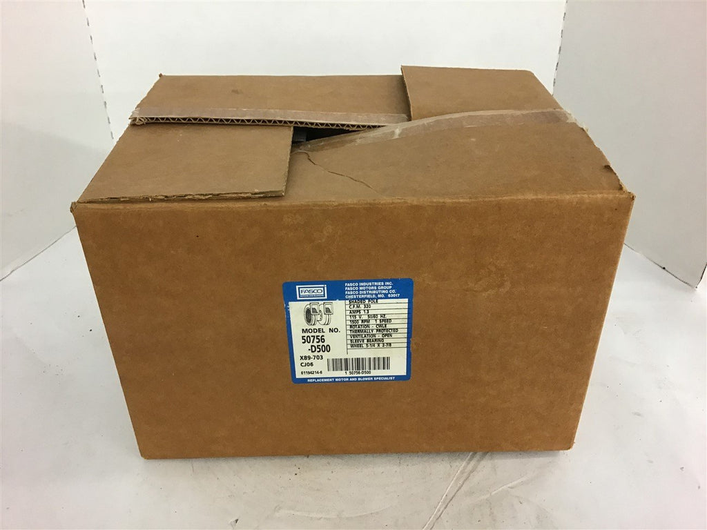 Fasco 50756-D500 Blower Inducer Motor 320 CFM 115 Volt 1500 Rpm 1.3 Amp
