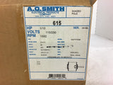 A.O. Smith 615 1/10 HP AC Motor 115/230 volts 1550 rpm 42Y Frame Single Phase