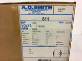 A.O. Smith 611 1/20 HP AC Motor 115/230 Volts 1550 Rpm 42Y Frame