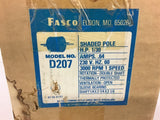 Fasco D207 1/30 HP AC Motor 230 Volts 3000 Rpm 1 Speed