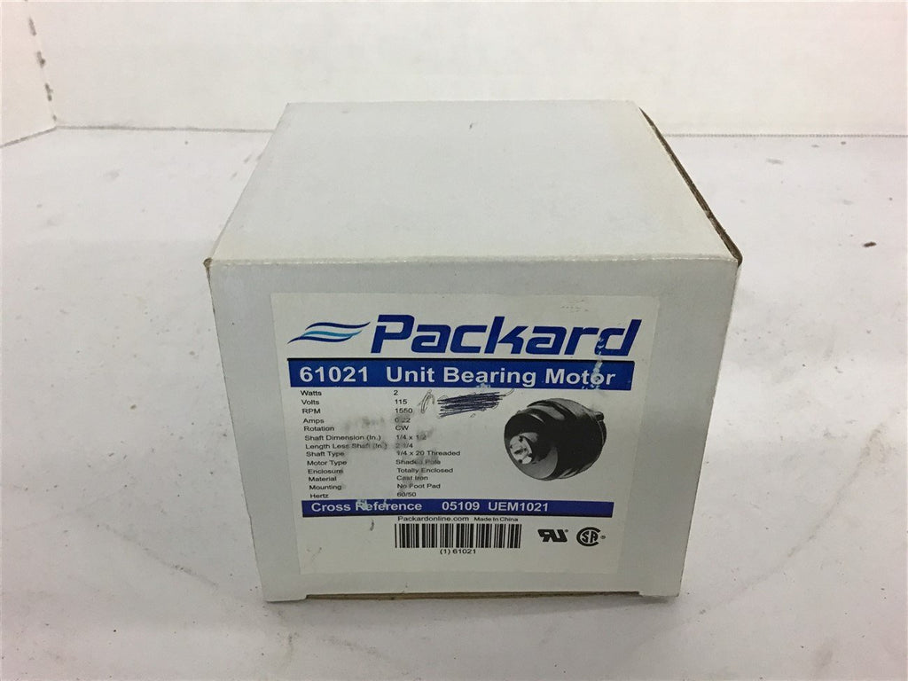 Packard 61021 2 Watts AC Motor 115 Volts 1550 Rpm