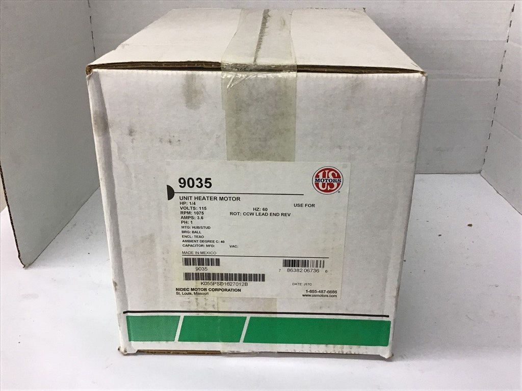 US Motors 9035 1/4 HP Heater motor 115 Volts 1075 Rpm Single Phase