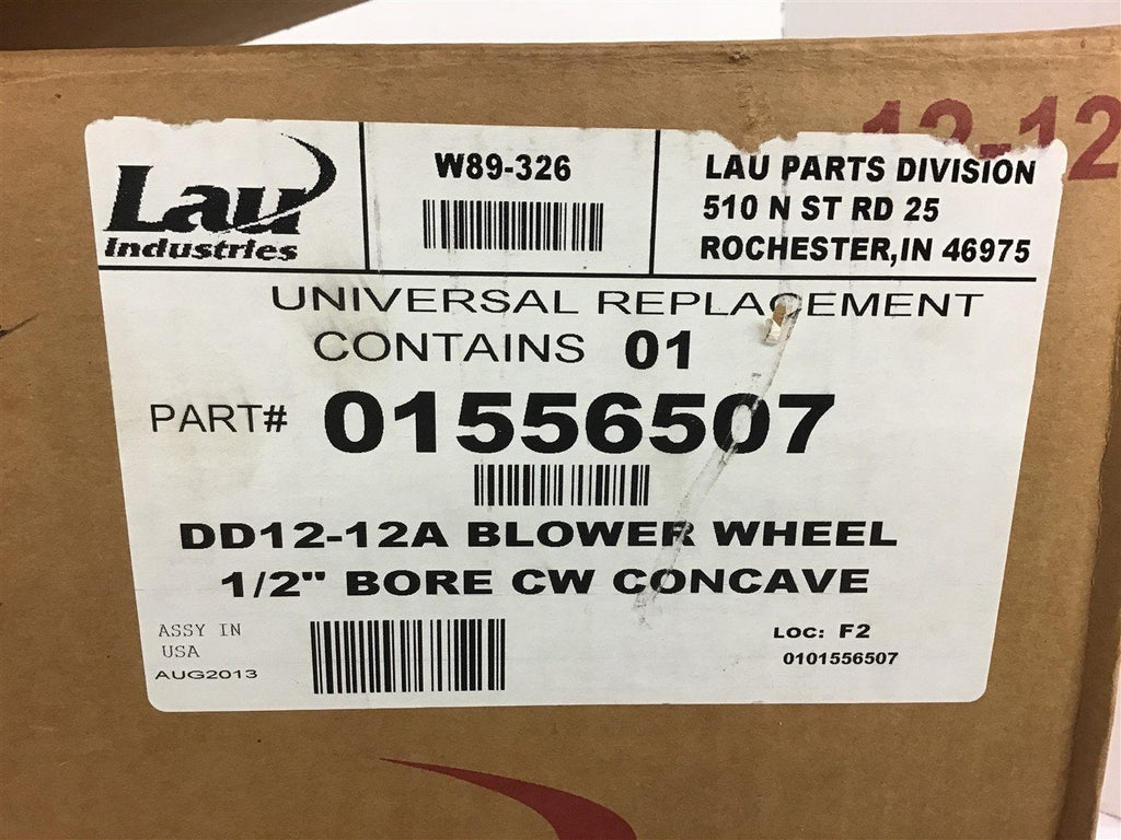 Lau DD12--12A Blower Wheel 1/2'' Bore CW Concave