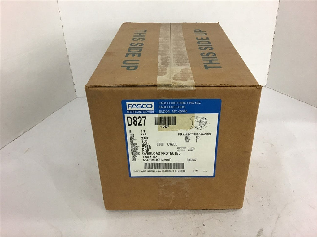 Fasco D827 1/8 HP AC Motor 115 Volts 700 Rpm 1 Speed