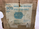 Universal Electric 309 Shaded Pole Motor 1/10-230-850 Speed 1 Open 3/8x2 1/2