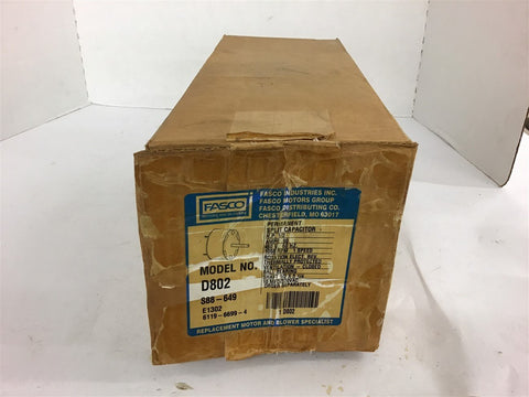 Fasco D802 Permanent Split Capacitor Motor 1/2 HP 1050 RPM 460V Closed Vent