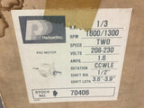 Packard 70406 1/3 HP 208-230 Volts PSC Motor 1600/1300 Rpm 1.6 Amps