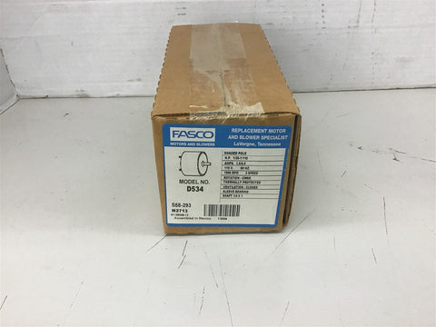 Fasco D534 1/35 1/110 HP Blower motor 1500 rpm 115 Volts 2 Speed