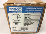 Fasco D534 1/35 1/110 HP Blower motor 1500 rpm 115 Volts 2 Speed