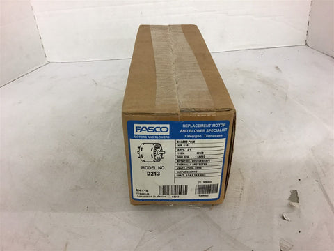 Fasco D213 1/16 Hp Blower Motor 3000 Rpm 115 Volts 1 Speed