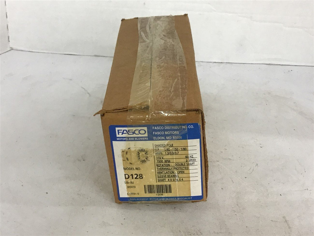 Fasco D128 1/40 1/50 1/80 HP Motor 115 volts 1500 Rpm 3 Speed