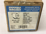 Fasco D1160 1/100 HP AC Motor 115 volts 1550 Rpm 1 Speed 0.6 Amps