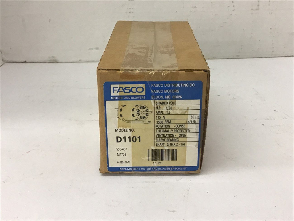 Fasco D1101 1/20 HP AC Motor 115 volts 1500 Rpm 1 speed