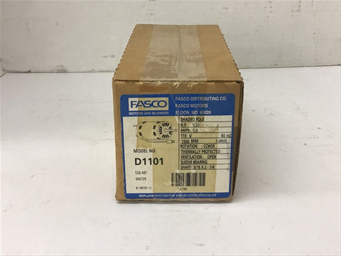 Fasco D1101 1/20 HP AC Motor 115 volts 1500 Rpm 1 speed