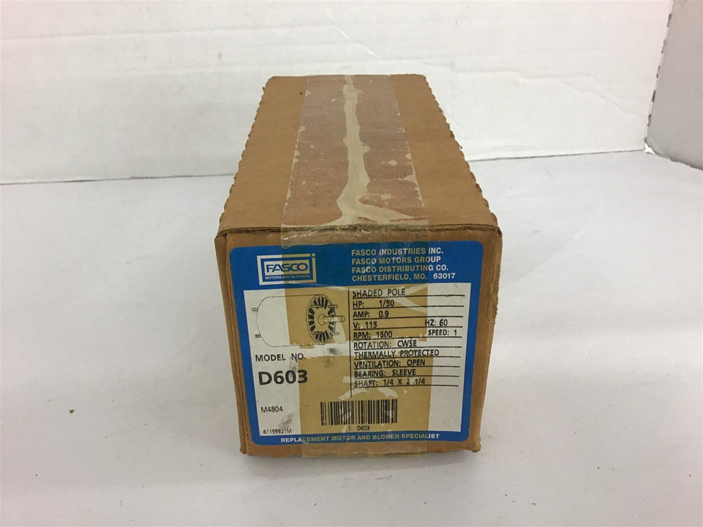 Fasco D603 1/50 Hp Facn Motor 115 Volts 1500 Rpm Single Speed