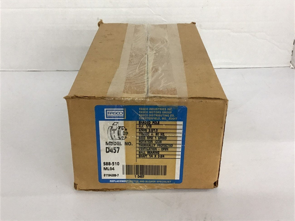 Fasco D457 1/15 HP AC Motor 115/230 volts 3000 Rpm