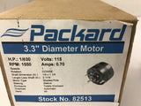 Packard 82513 1/100 HP 115 Volt 1550 Rpm Electric Motor