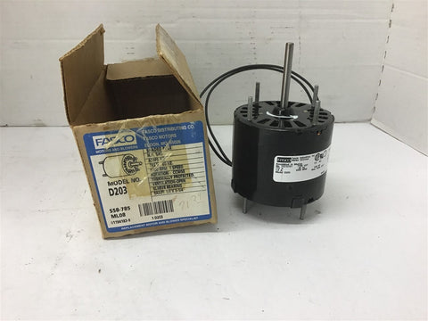 FAsco D203 1/40 HP AC Motor 115 volts 3000 Rpm 1 Speed
