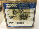 FAsco D203 1/40 HP AC Motor 115 volts 3000 Rpm 1 Speed