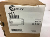 Century 44A Shade Pole Motor 1/15 HP 1550 RPM 4.3 Frame 115V OAO Enclosure