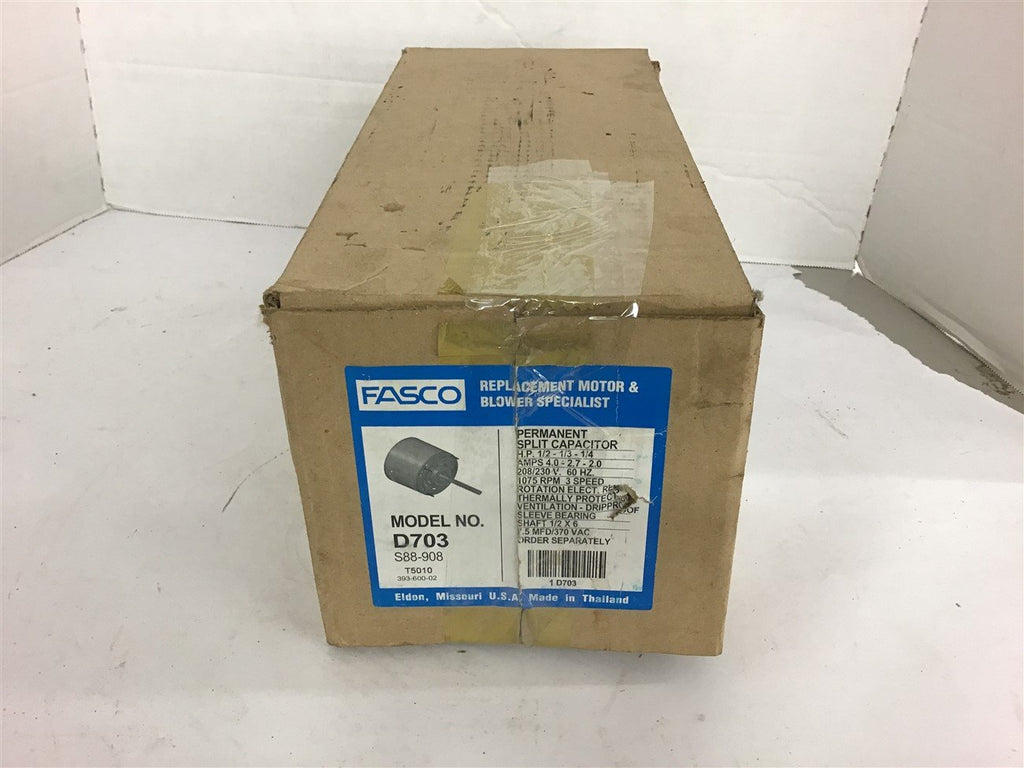 Fasco D703 Permanent Split Capacitor Motor 1/21/31/4 HP 1075Rpm 208/230V