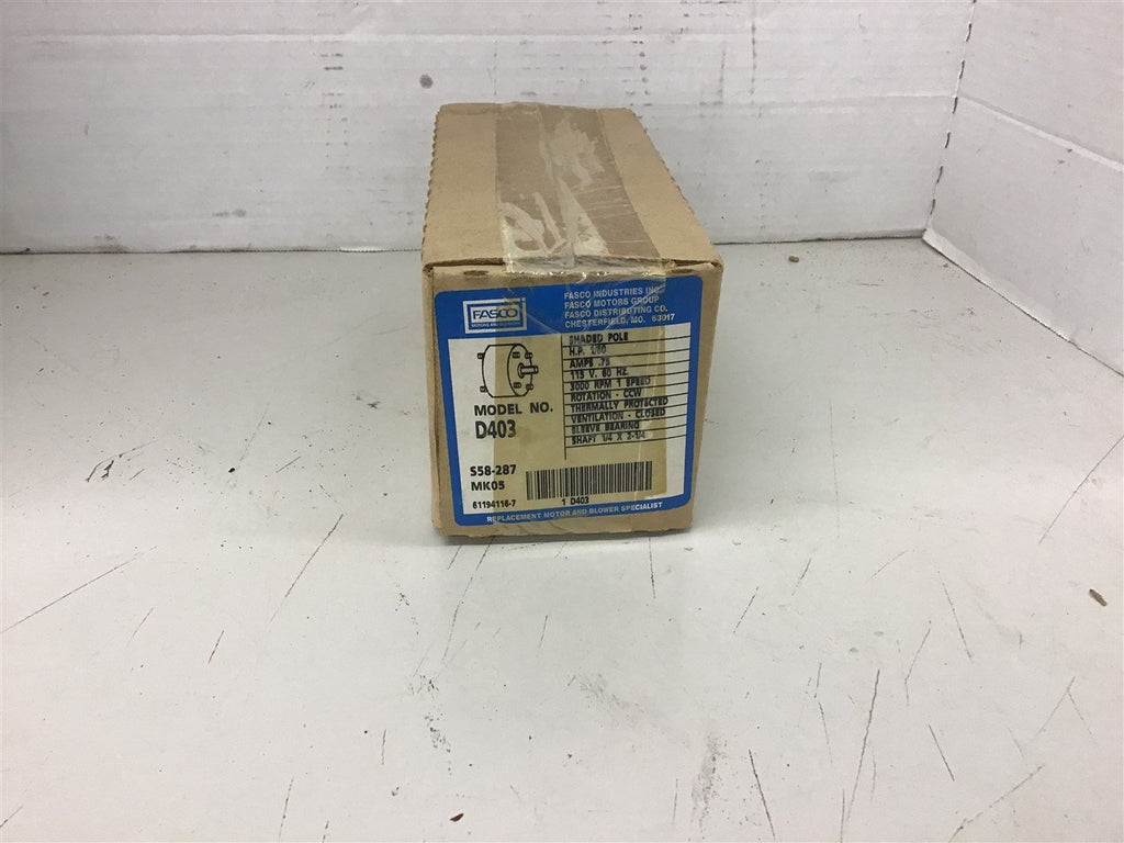 Fasco D403 1/50 Hp AC Motor 115 Volts 3000 Rpm 1 Speed