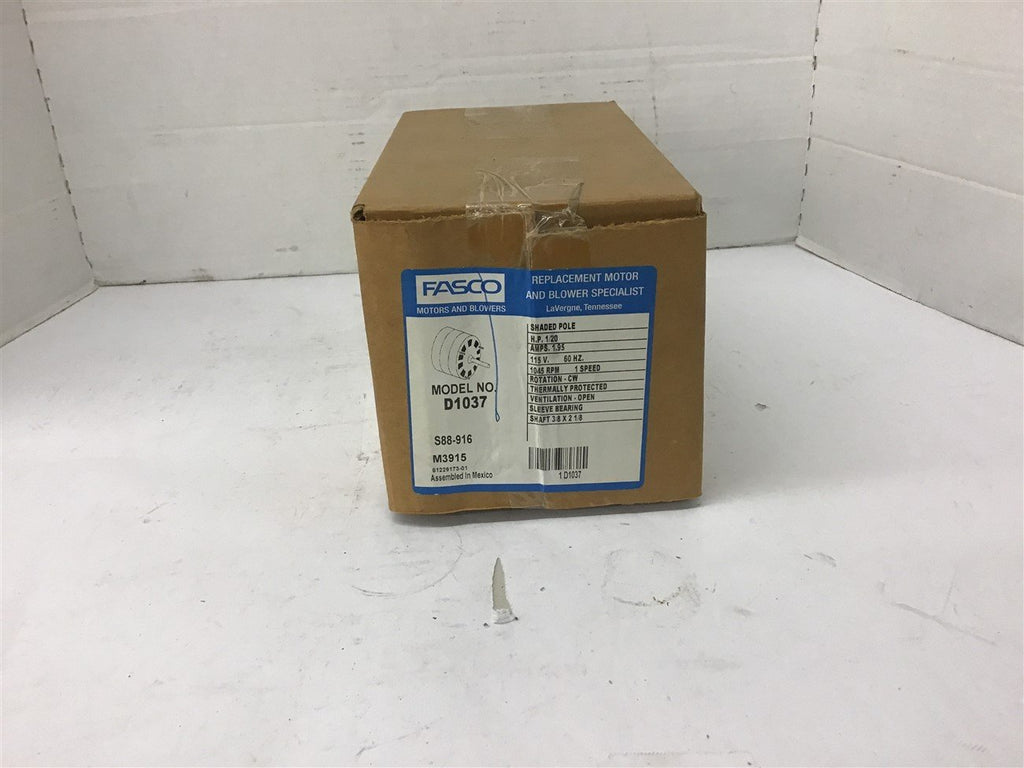 Fasco D1037 1/20 HP AC Motor 115 volts 1045 Rpm 1 speed