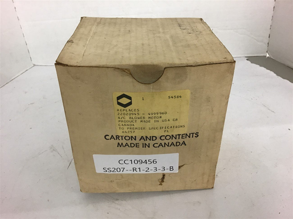 AC Blower Motor Replaces 22020945 4999960
