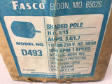 Fasco D493 1/15 HP AC Motor 115/208-230 volts 1050 Rpm 1 Speed