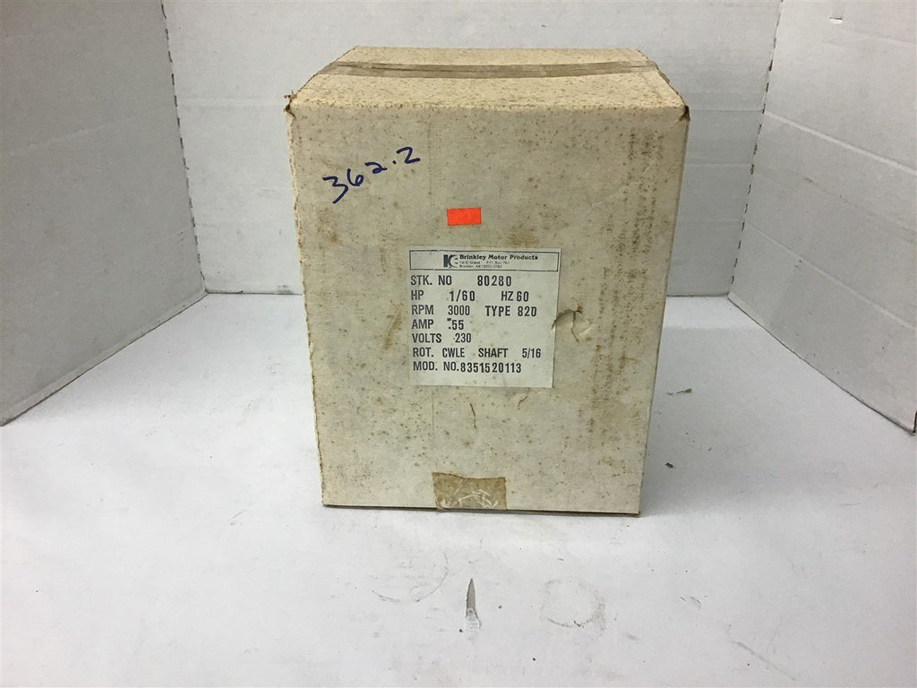 Brinkley 80280 1/60 Hp AC Motor 3000 Rpm 230 volts