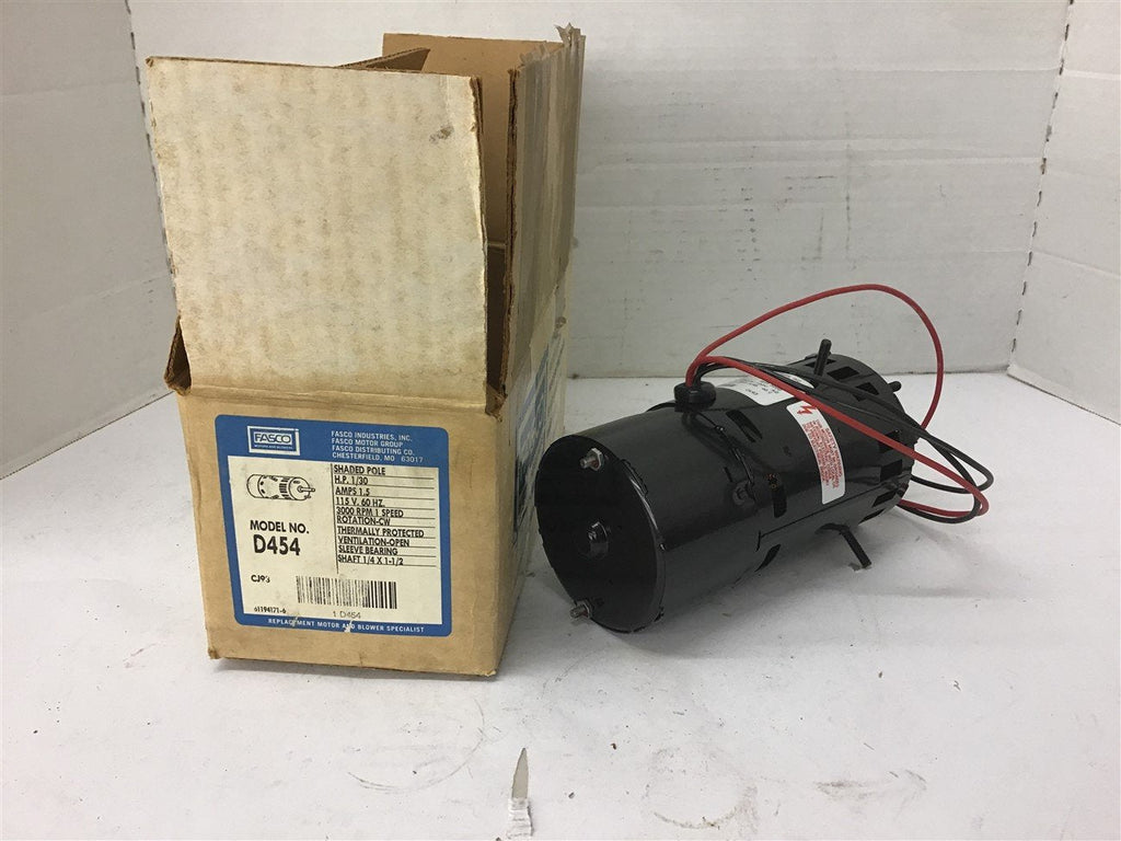 Fasco D454 1/30 Hp AC Motor 115 Volts 3000 Rpm 1 Speed