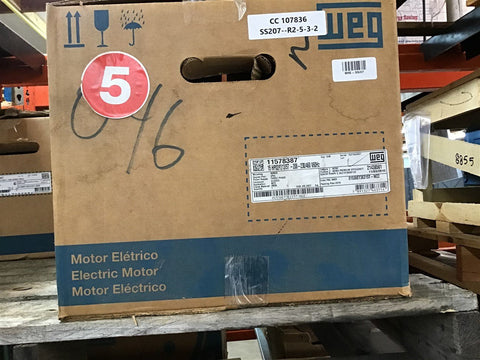 Weg 01536ET3E215T-W22 15 Hp AC Motor 208-230/460 v 3600 Rpm 2P 213/5T Frame