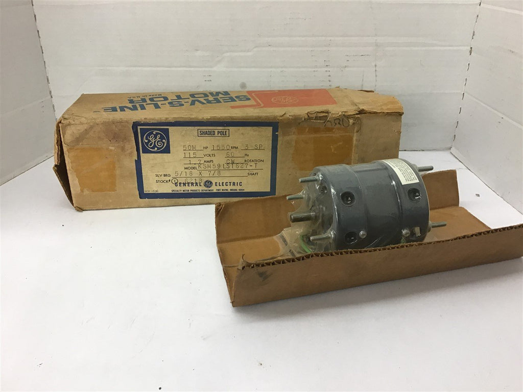 GE KSM59LS1627-T 50M HP AC Motor 115 Volts 1550 Rpm 1.7 Amps 3 Speed