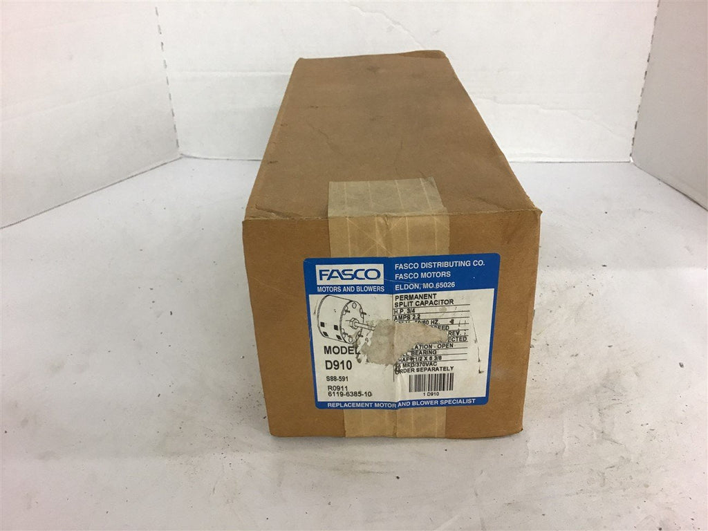 Fasco D910 3/4 Hp blower Motor 1075 rpm 460 volts