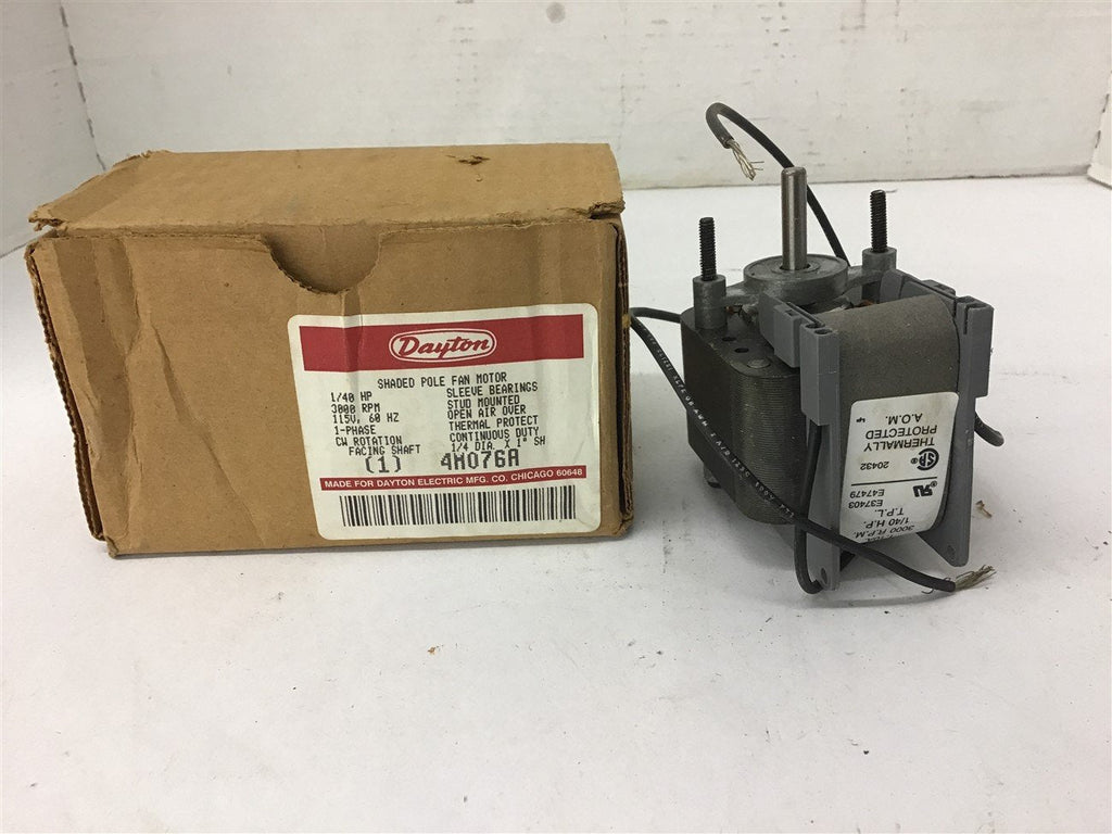 Dayton 4M076A 1/40 HP AC Fan Motor 115 volts 3000 Rpm