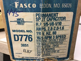 Fasco D776 1/5-1/8-1/10 HP AC Motor 115 Volts 1625 Rpm 3 speed