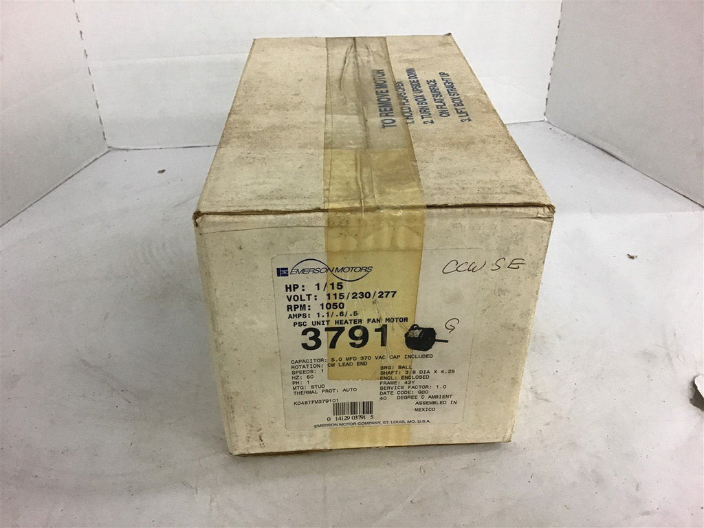 Emerson 1/15 HP 3791 AC Motor115/230/277 Volts 1050 Rpm