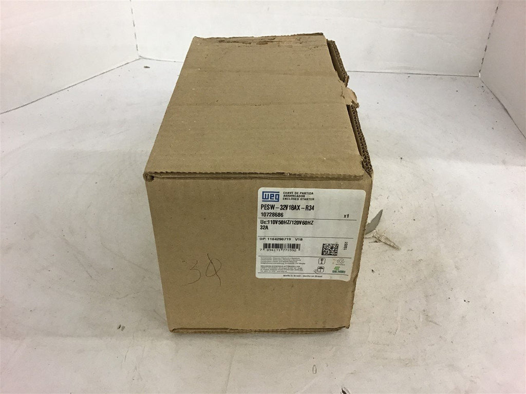 Weg PESW-32V18AX-R34 Enclosed Starter 32 amp 120 volt Coil