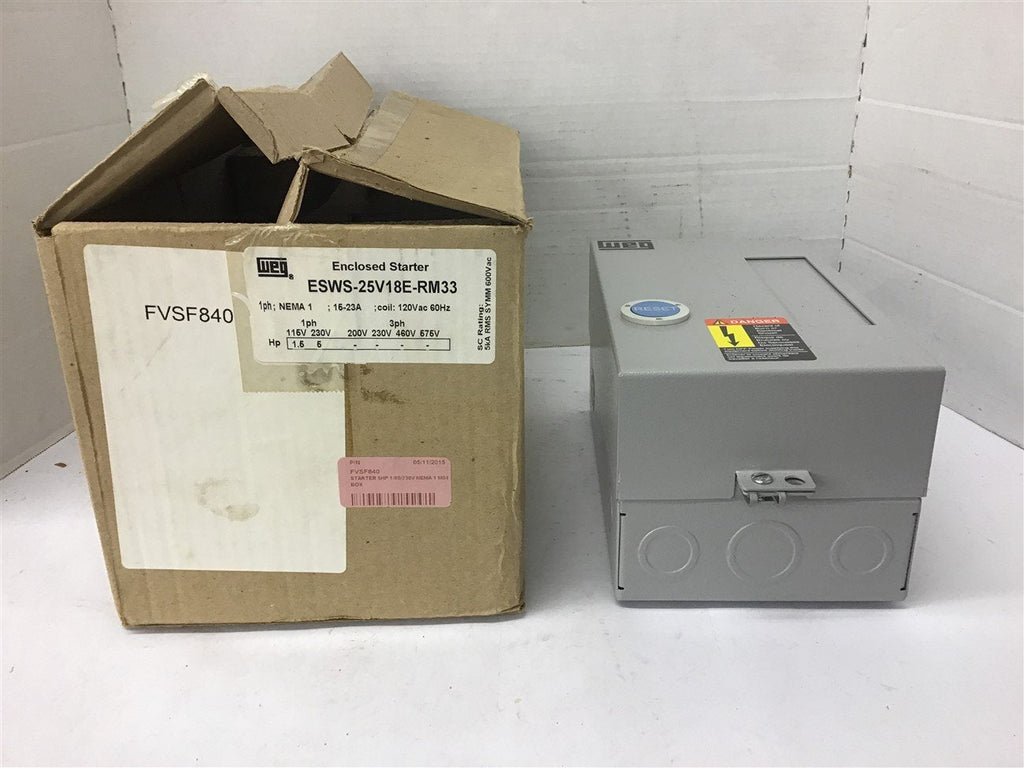 Weg ESWS-25V18E-RM33 Enclosed Starter 120 Volt 15-23 Amp