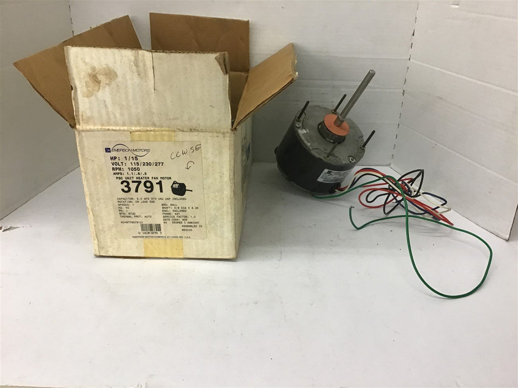 Emerson K48HXTFM-3791 1/15 HP AC Motor 1050 Rpm 115/230/277 Volts 48Y Frame