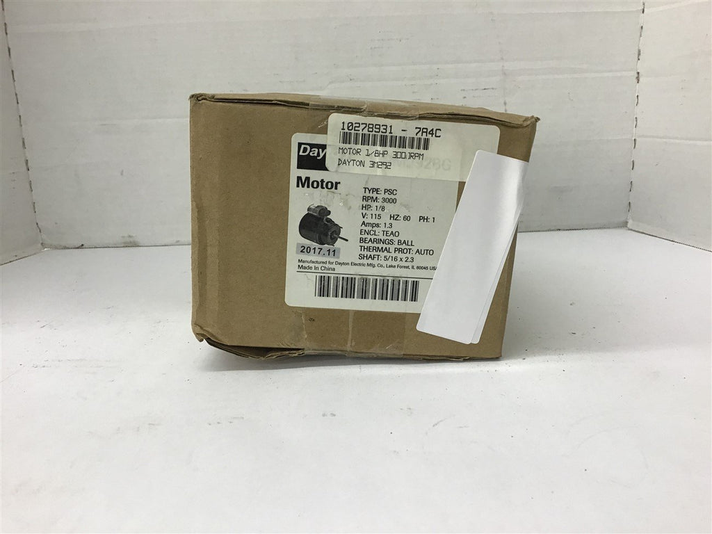 Dayton 3M292BG 1/8 Hp AC Motor 3000 Rpm 1.3 Amps 115 Volts