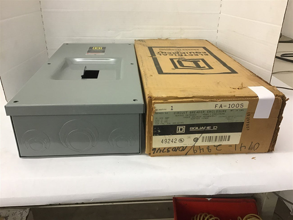 Square D FA-100S Circuit Breaker Enclosure 15-100 Amp 600 Vac