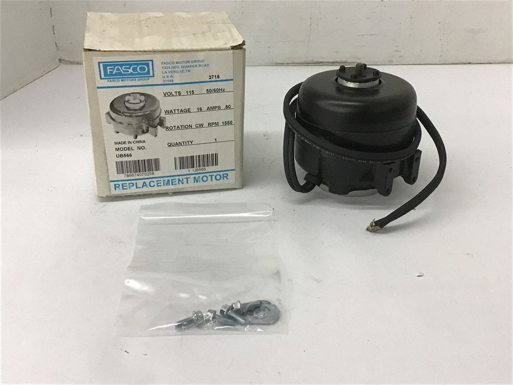 Fasco UB566 16 Watts AC Motor 115 volts 1550 Rpm .80 Amps