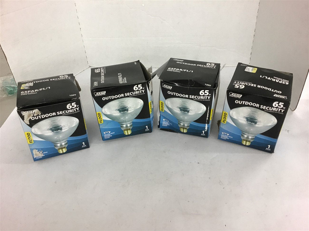 Feit Electric Outdoor Security 65PAR/FL/1 Flood Light Bulbs 65W 120V Lot of 4