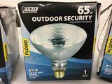 Feit Electric Outdoor Security 65PAR/FL/1 Flood Light Bulbs 65W 120V Lot of 4